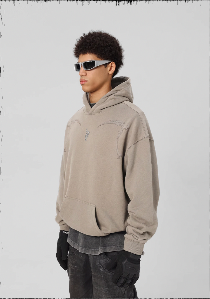 JHYQ Mechanical Sickle Printed Hoodie