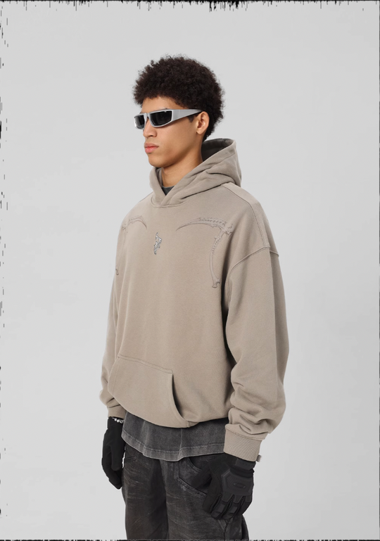 JHYQ Mechanical Sickle Printed Hoodie