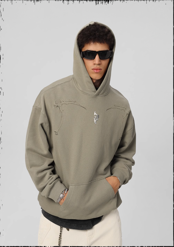 JHYQ Mechanical Sickle Printed Hoodie