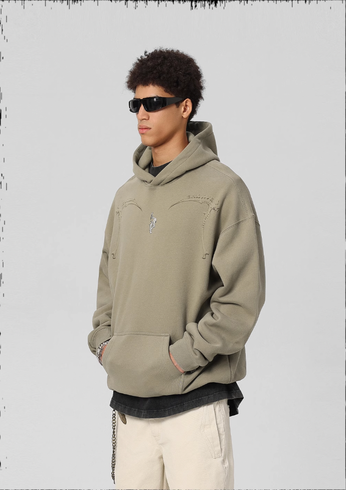 JHYQ Mechanical Sickle Printed Hoodie