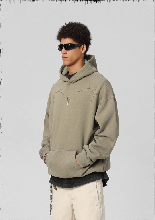 JHYQ Mechanical Sickle Printed Hoodie