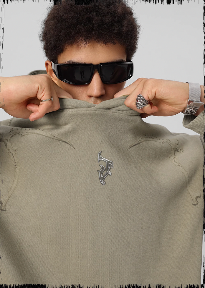 JHYQ Mechanical Sickle Printed Hoodie