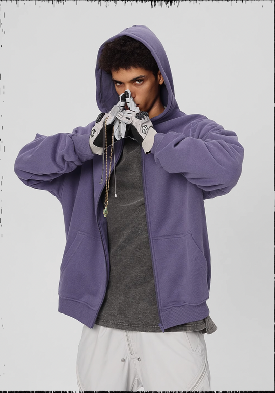 JHYQ Dead Tree Bird Printed Zipper Hoodie