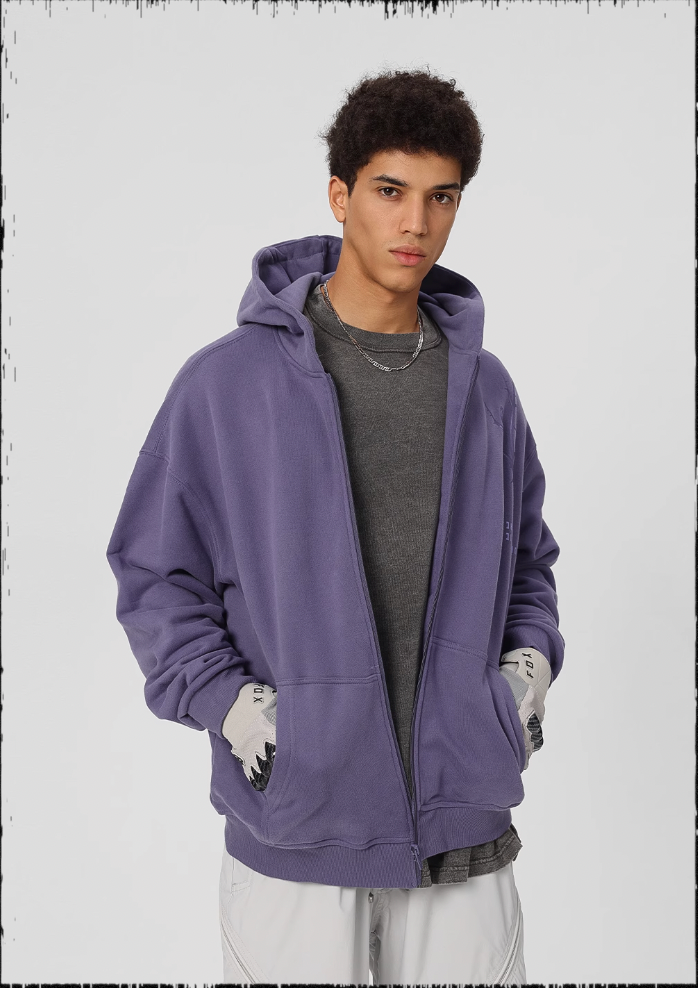 JHYQ Dead Tree Bird Printed Zipper Hoodie