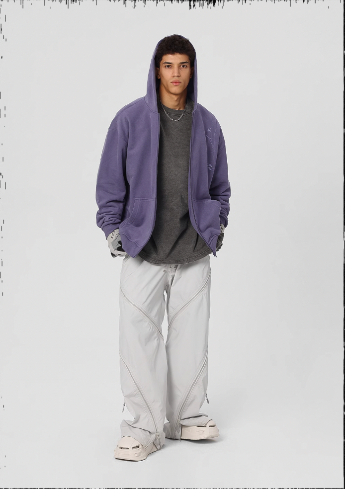 JHYQ Dead Tree Bird Printed Zipper Hoodie