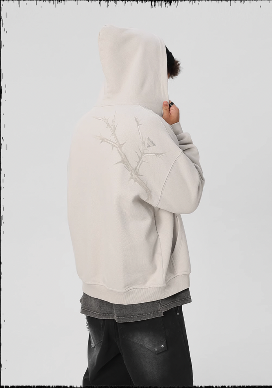 JHYQ Dead Tree Bird Printed Zipper Hoodie