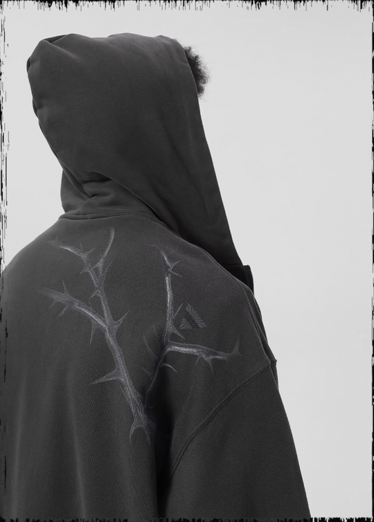JHYQ Dead Tree Bird Printed Zipper Hoodie