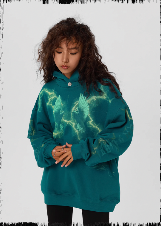 JHYQ Thunder Bird Printed Hoodie