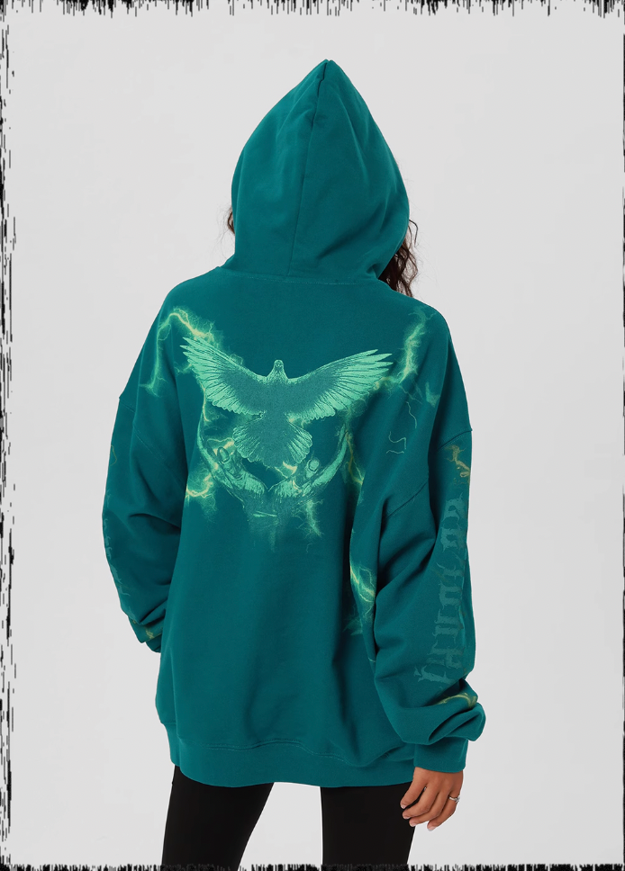 JHYQ Thunder Bird Printed Hoodie