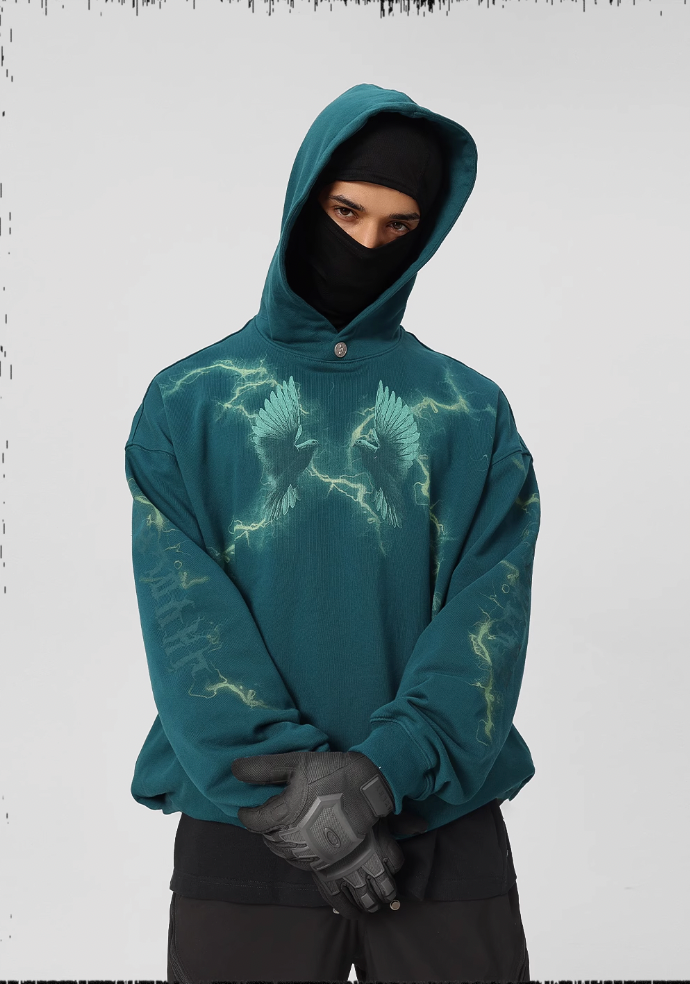 JHYQ Thunder Bird Printed Hoodie