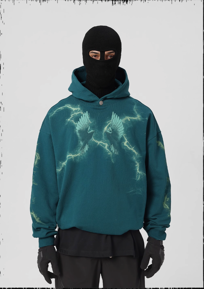 JHYQ Thunder Bird Printed Hoodie