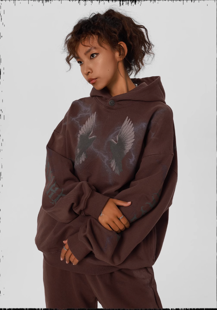 JHYQ Thunder Bird Printed Hoodie