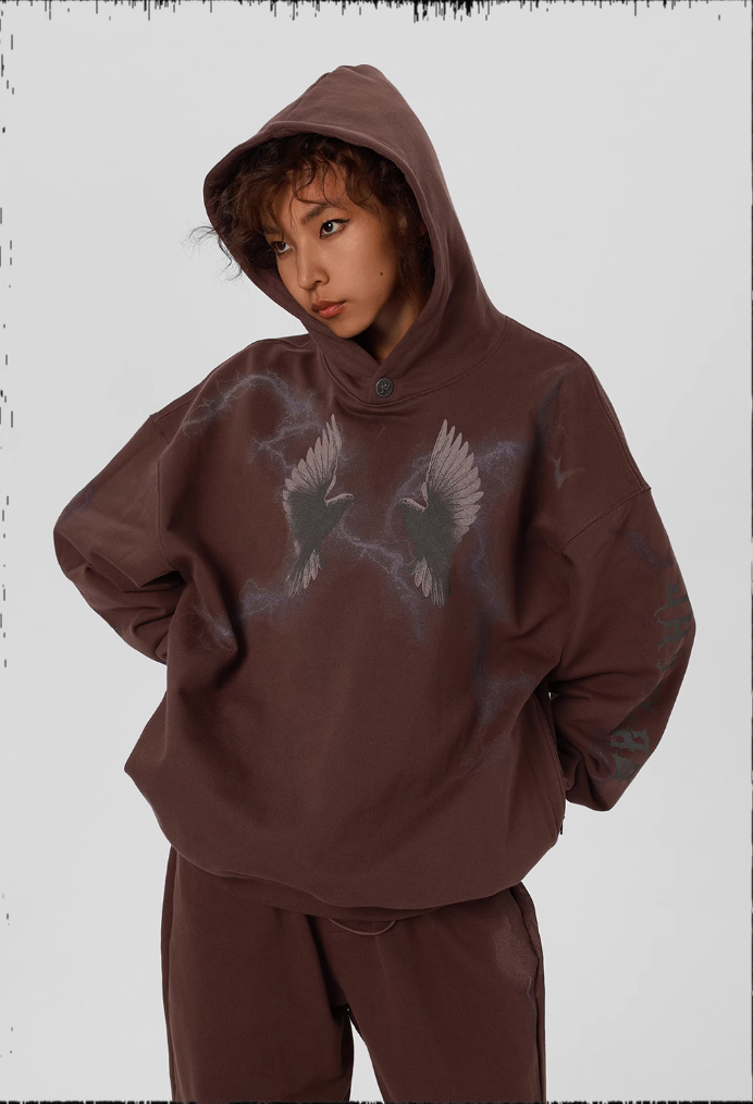 JHYQ Thunder Bird Printed Hoodie