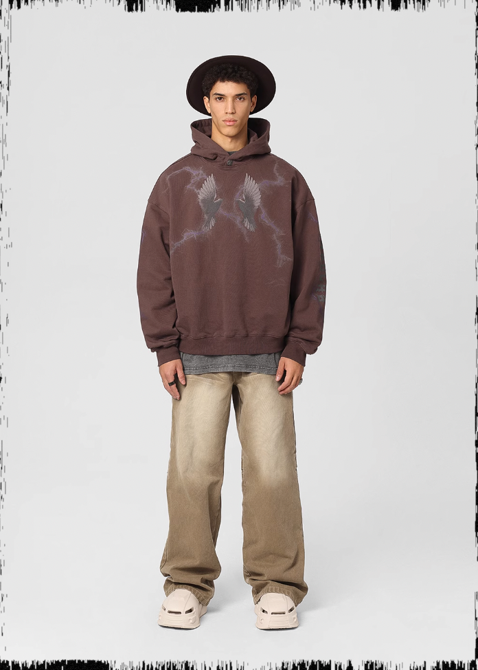 JHYQ Thunder Bird Printed Hoodie