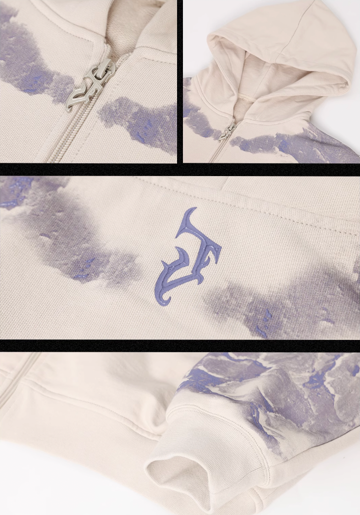 JHYQ Technology Pulp Printed Zipper Hoodie