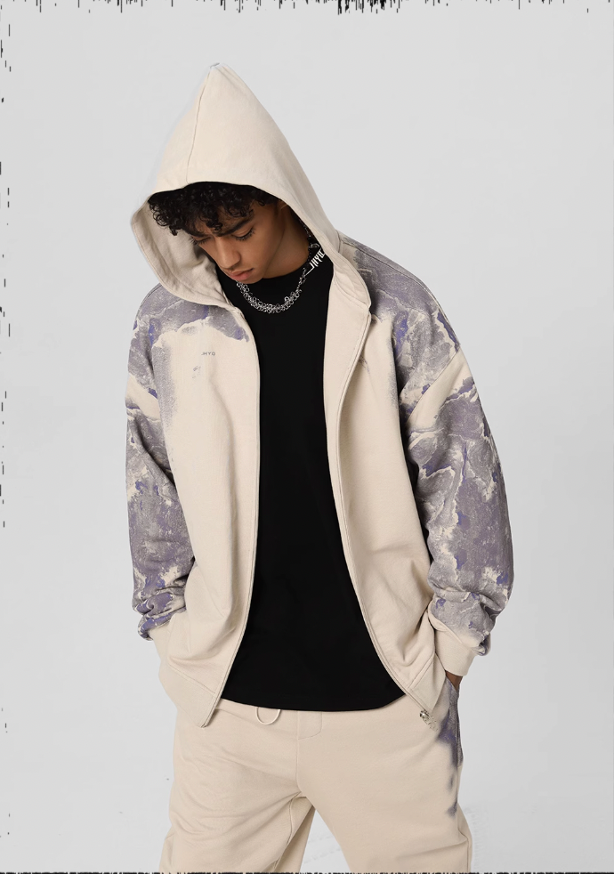 JHYQ Technology Pulp Printed Zipper Hoodie