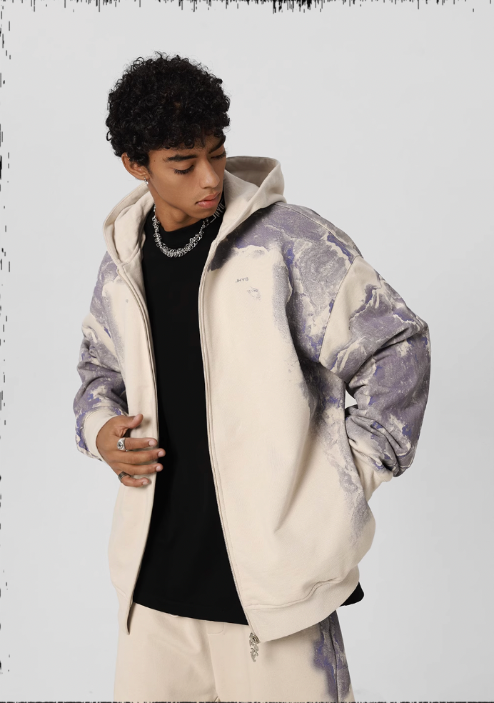 JHYQ Technology Pulp Printed Zipper Hoodie