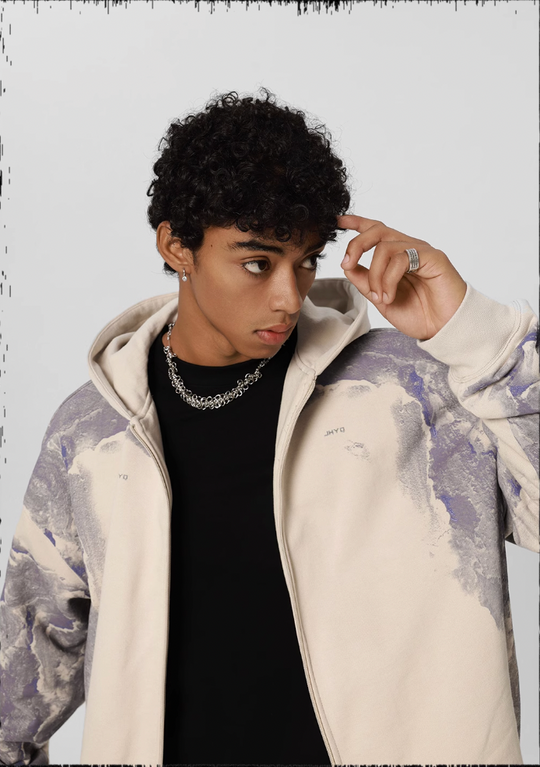 JHYQ Technology Pulp Printed Zipper Hoodie