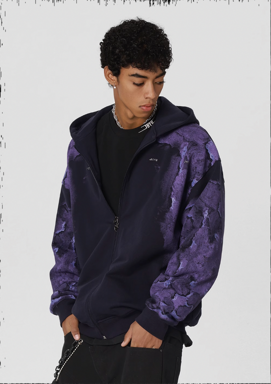 JHYQ Technology Pulp Printed Zipper Hoodie