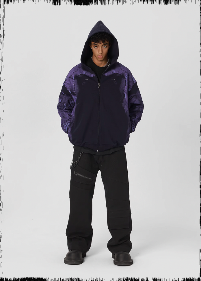 JHYQ Technology Pulp Printed Zipper Hoodie