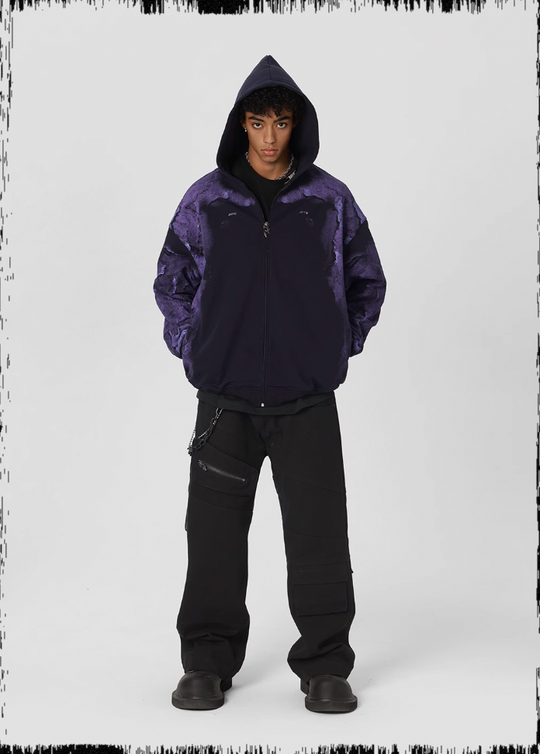 JHYQ Technology Pulp Printed Zipper Hoodie