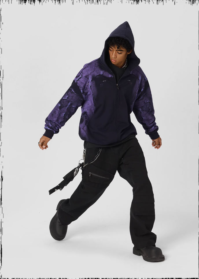 JHYQ Technology Pulp Printed Zipper Hoodie