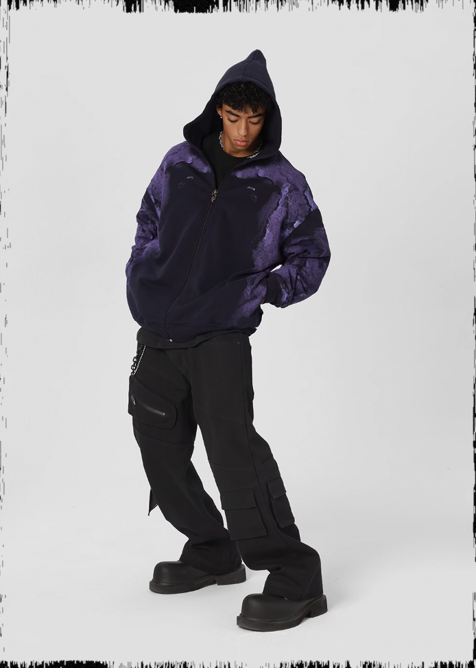 JHYQ Technology Pulp Printed Zipper Hoodie