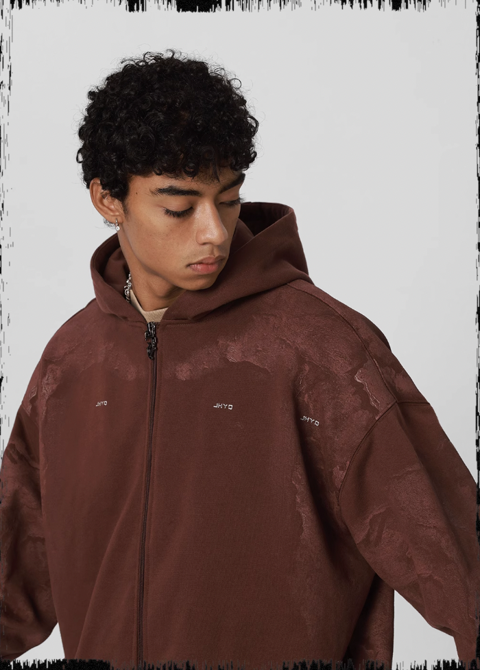 JHYQ Technology Pulp Printed Zipper Hoodie