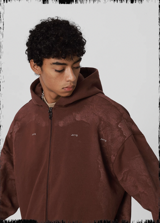 JHYQ Technology Pulp Printed Zipper Hoodie