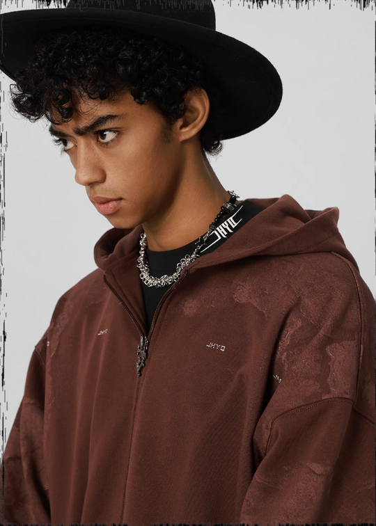 JHYQ Technology Pulp Printed Zipper Hoodie