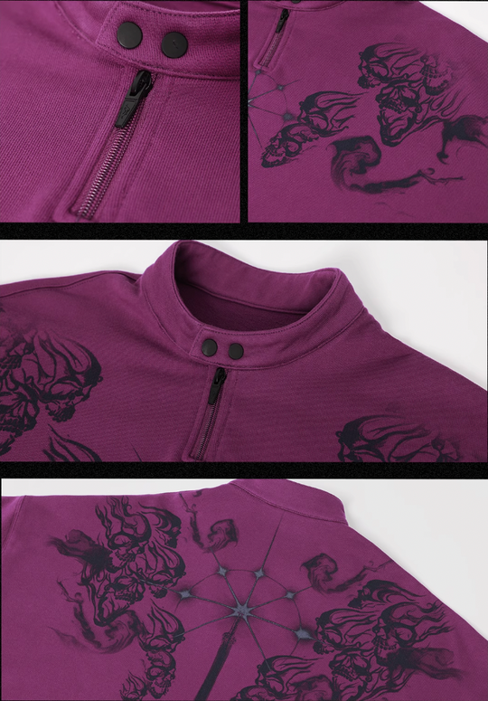 JHYQ Screen Printed Half Zip Sweatshirt