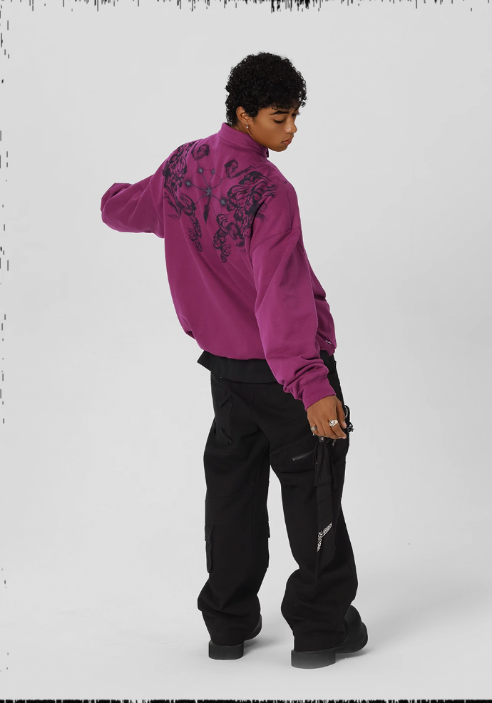 JHYQ Screen Printed Half Zip Sweatshirt