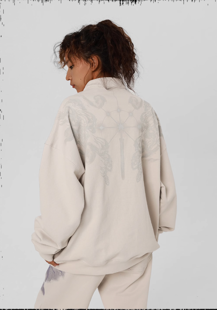 JHYQ Screen Printed Half Zip Sweatshirt