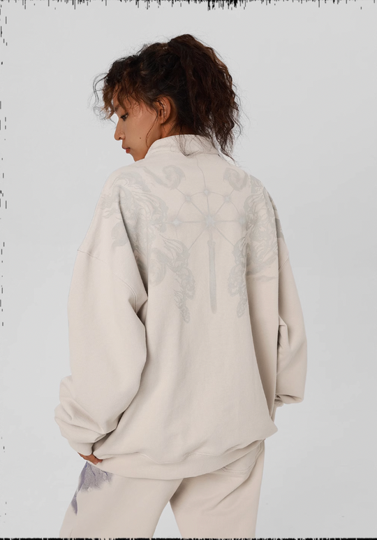 JHYQ Screen Printed Half Zip Sweatshirt