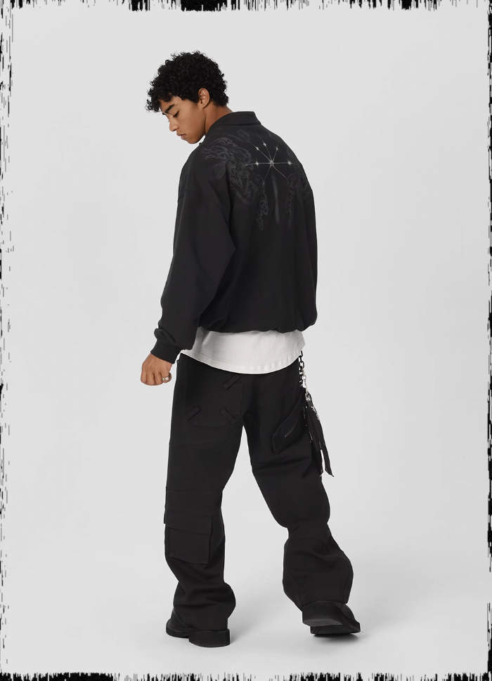 JHYQ Screen Printed Half Zip Sweatshirt