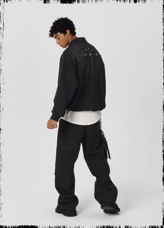 JHYQ Screen Printed Half Zip Sweatshirt