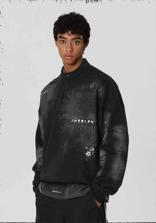 JHYQ Scrap Tech Printed Half Zip Sweatshirt