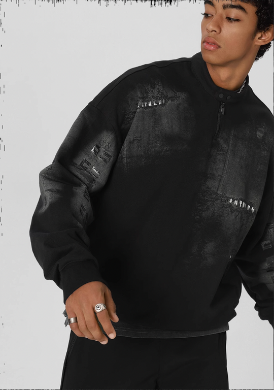 JHYQ Scrap Tech Printed Half Zip Sweatshirt