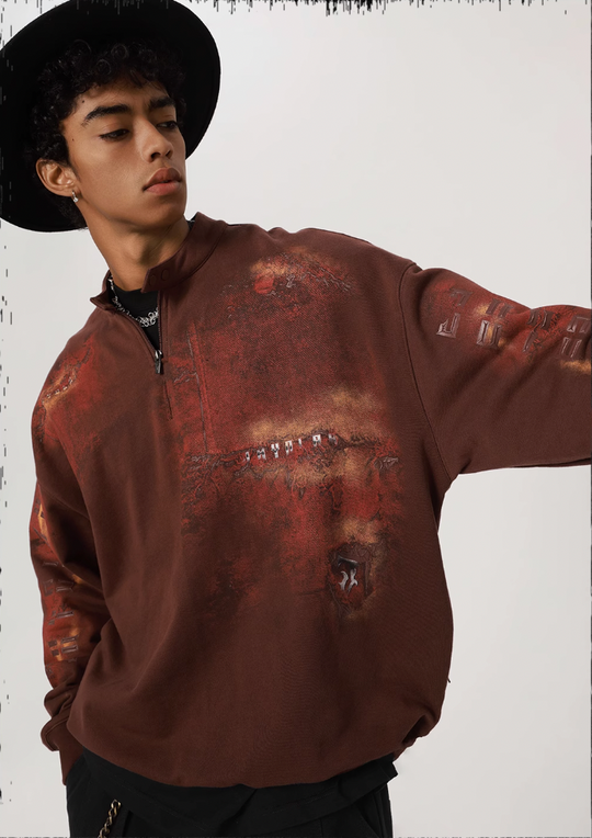 JHYQ Scrap Tech Printed Half Zip Sweatshirt