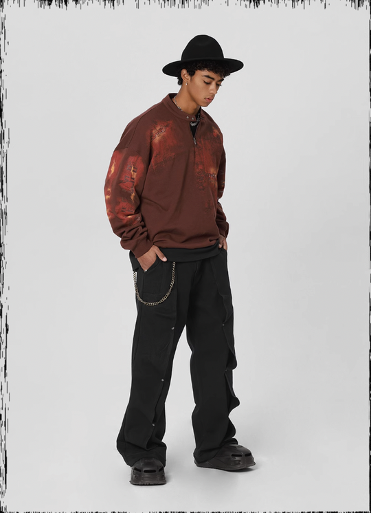 JHYQ Scrap Tech Printed Half Zip Sweatshirt