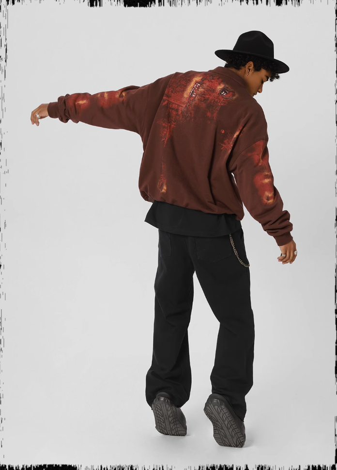 JHYQ Scrap Tech Printed Half Zip Sweatshirt