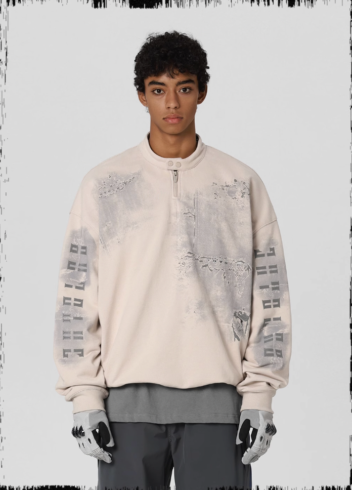 JHYQ Scrap Tech Printed Half Zip Sweatshirt