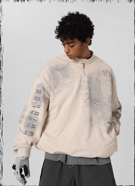 JHYQ Scrap Tech Printed Half Zip Sweatshirt