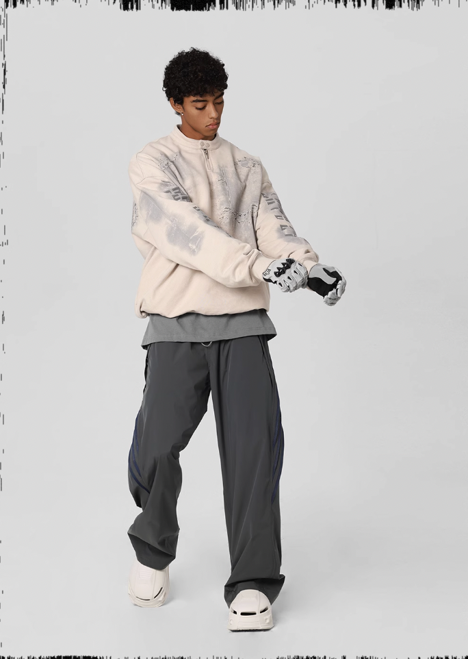 JHYQ Scrap Tech Printed Half Zip Sweatshirt