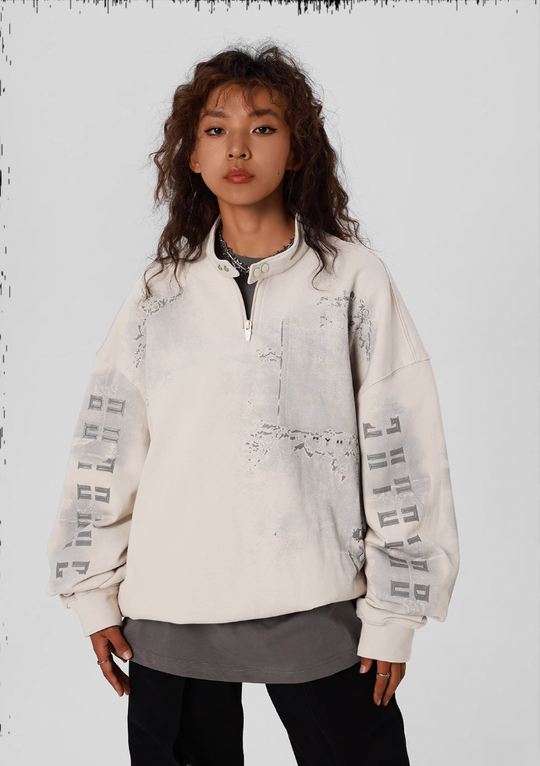 JHYQ Scrap Tech Printed Half Zip Sweatshirt