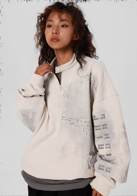 JHYQ Scrap Tech Printed Half Zip Sweatshirt