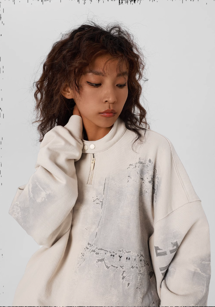 JHYQ Scrap Tech Printed Half Zip Sweatshirt