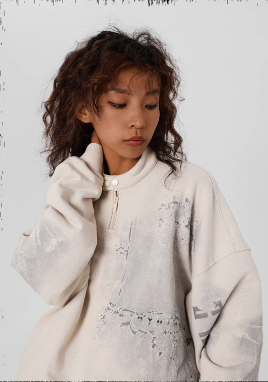 JHYQ Scrap Tech Printed Half Zip Sweatshirt