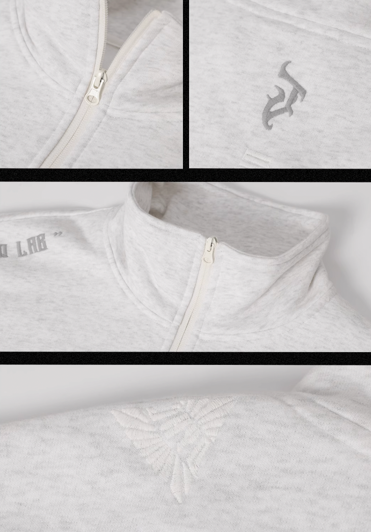 JHYQ 3D Embroidery Half Zip Sweatshirt