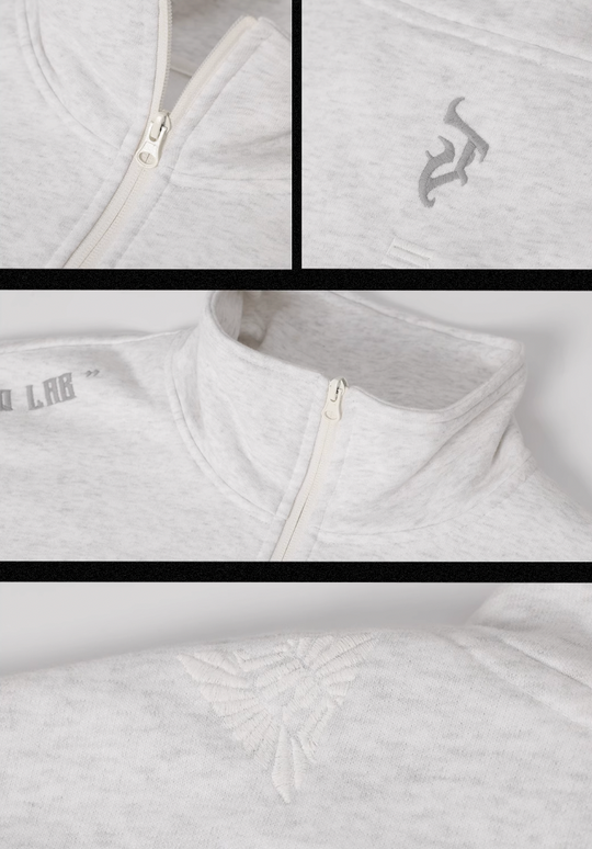 JHYQ 3D Embroidery Half Zip Sweatshirt